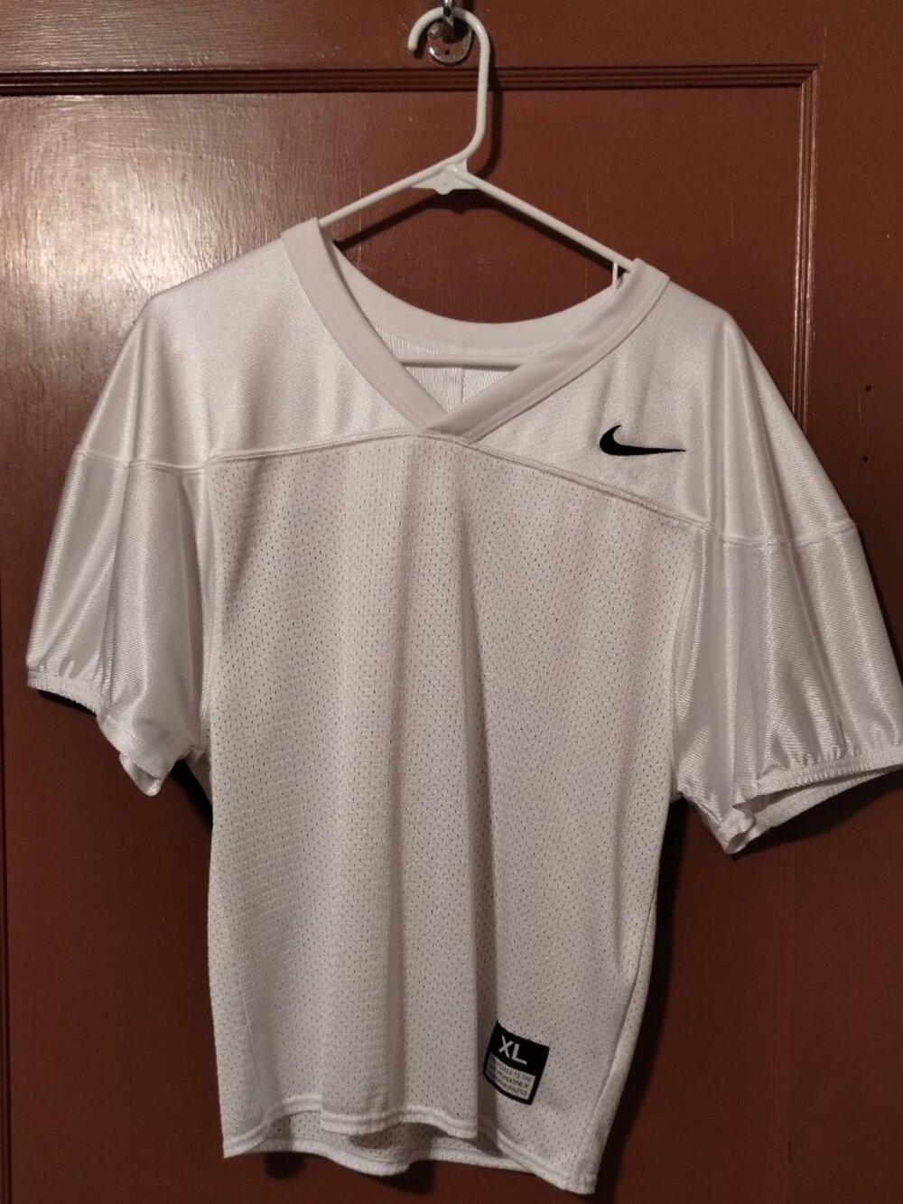 Nike Youth xLarge xl White Football Practice Jersey Mesh Short Sleeve